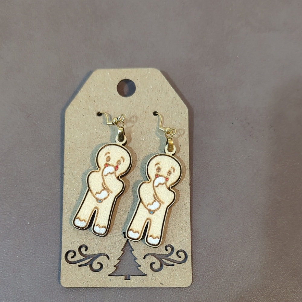 Gingerbread Man Earrings